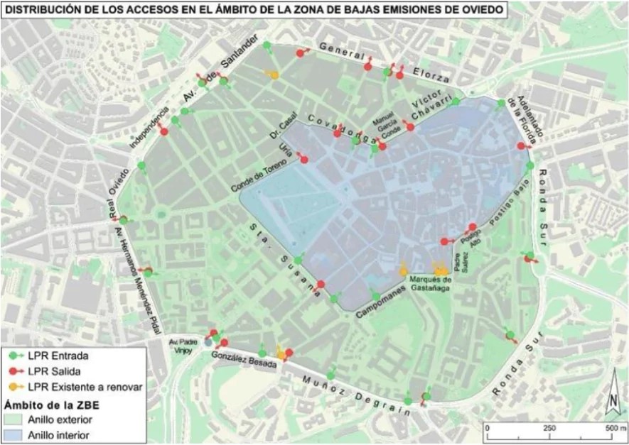 Accesos bajas emisiones Oviedo
